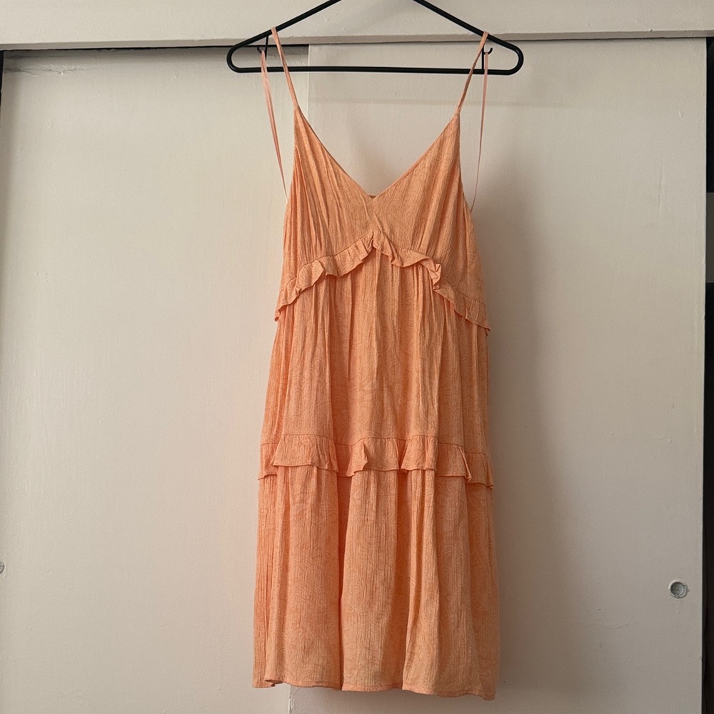 Express Peach Tiered Mini Dress